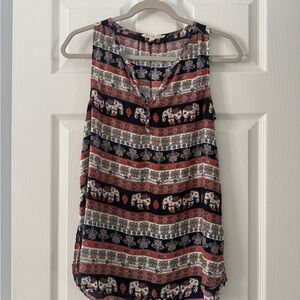 Patterned Sleeveless Top